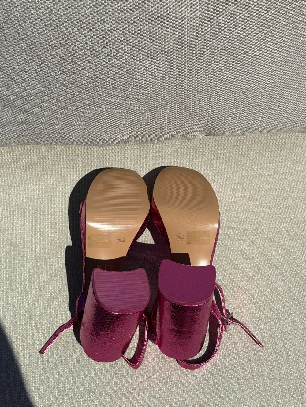 Mix No. 6 Metallic Pink Platform Block Heel Sandals